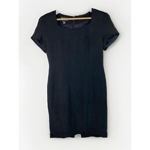 Patrick Petite Women's 4 100% Silk Lined Short Sleeve Little Black Sheath Dress
